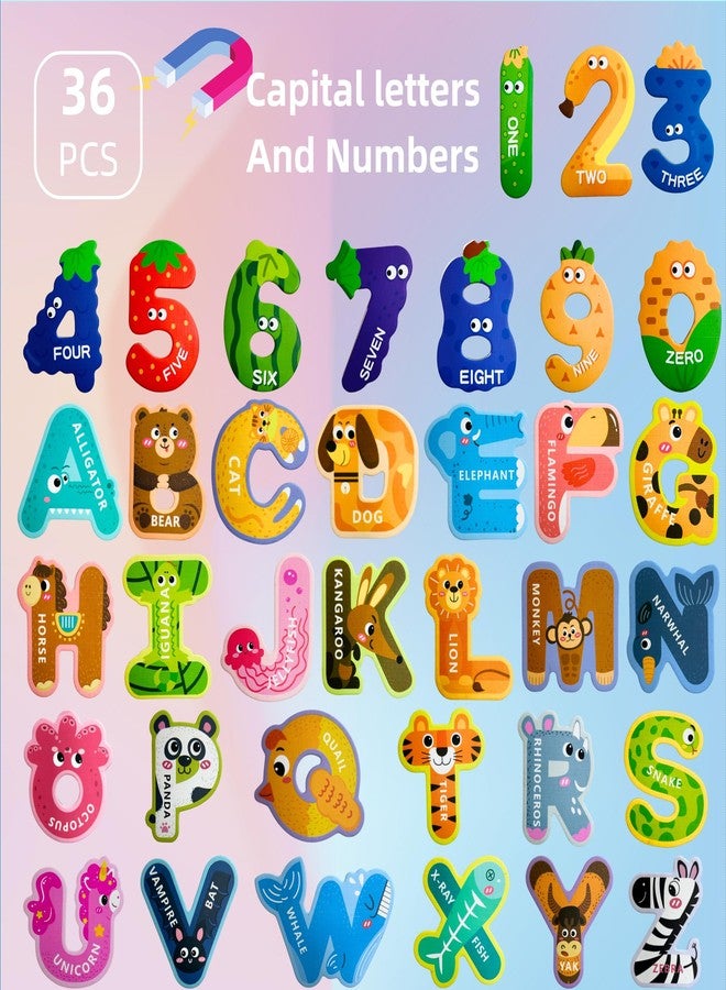 EHR Magnetic Letters and Numbers,Colorful ABC Animal Alphabet Fridge Magnets,Educational Spelling Learning Game Toys for Kids,Toddlers 3 4 5 Years Old (Uppercase Letter+ Numbers) - Image 2